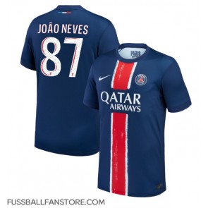 Paris Saint-Germain Joao Neves #87 Replik Heimtrikot 2024-25 Kurzarm